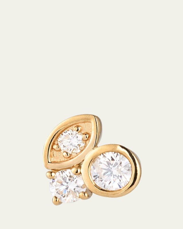Marquis Eye Diamond Cluster Single Stud Earring